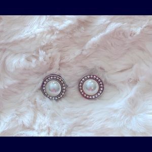 Touchstone Crystal and pearl earrings